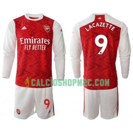 Arsenal Alexandre Lacazette 9 Bambino Maglia Prima 2020/2021 Manica Lunga (+ Pantaloncini)